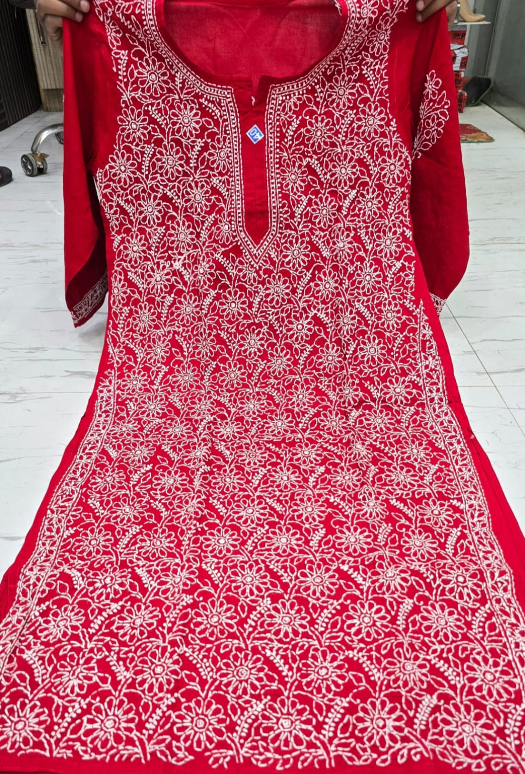 Women's Cotton Lucknowi Chikankari Shadow Work Kurti | Heavy Hand Embroidery | Premium Ethnic Wear | Aashi Chikan