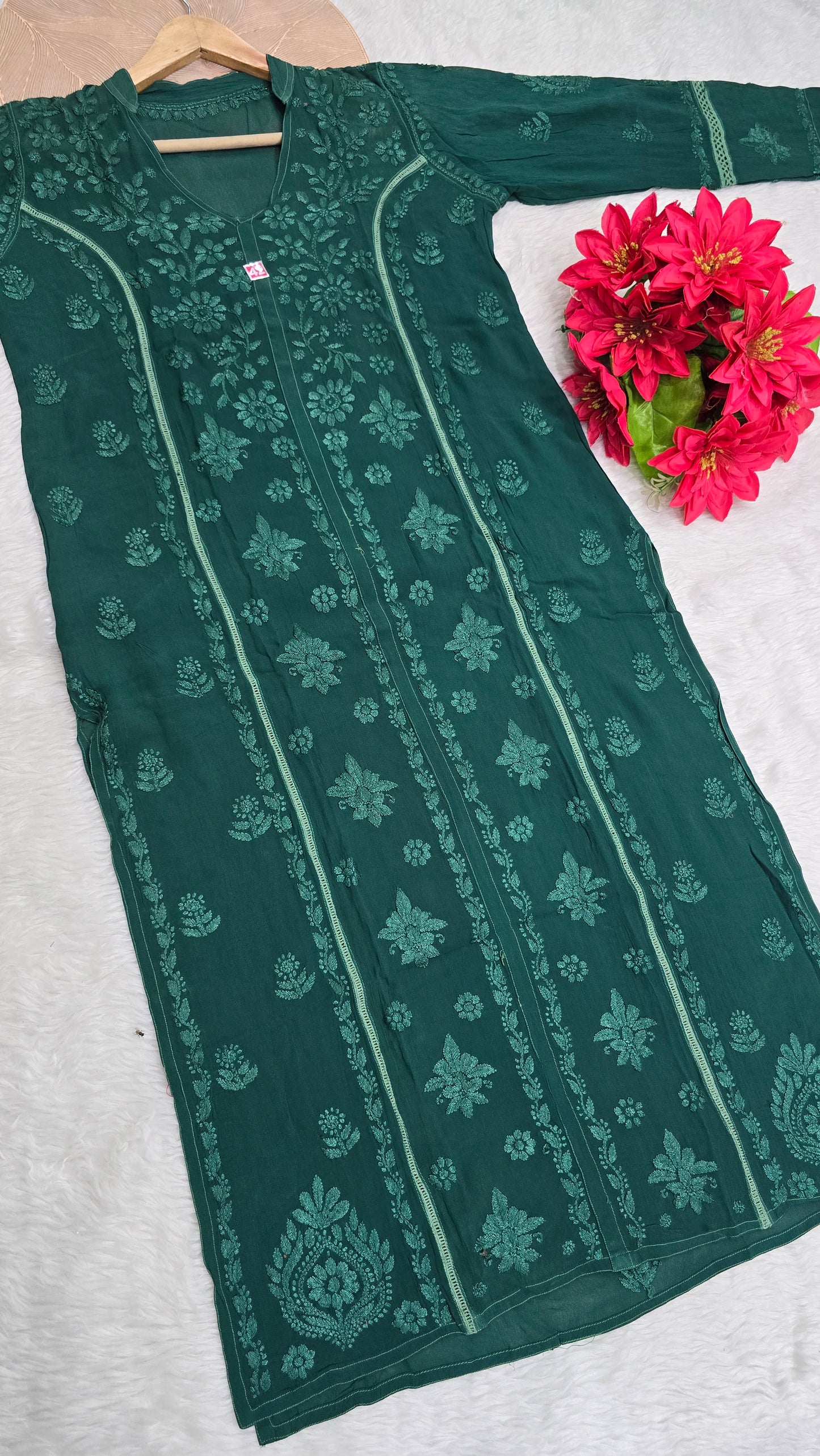 Plus size Handwork Chikankari Designer Kurti in Premium Viscose Fabric for Women