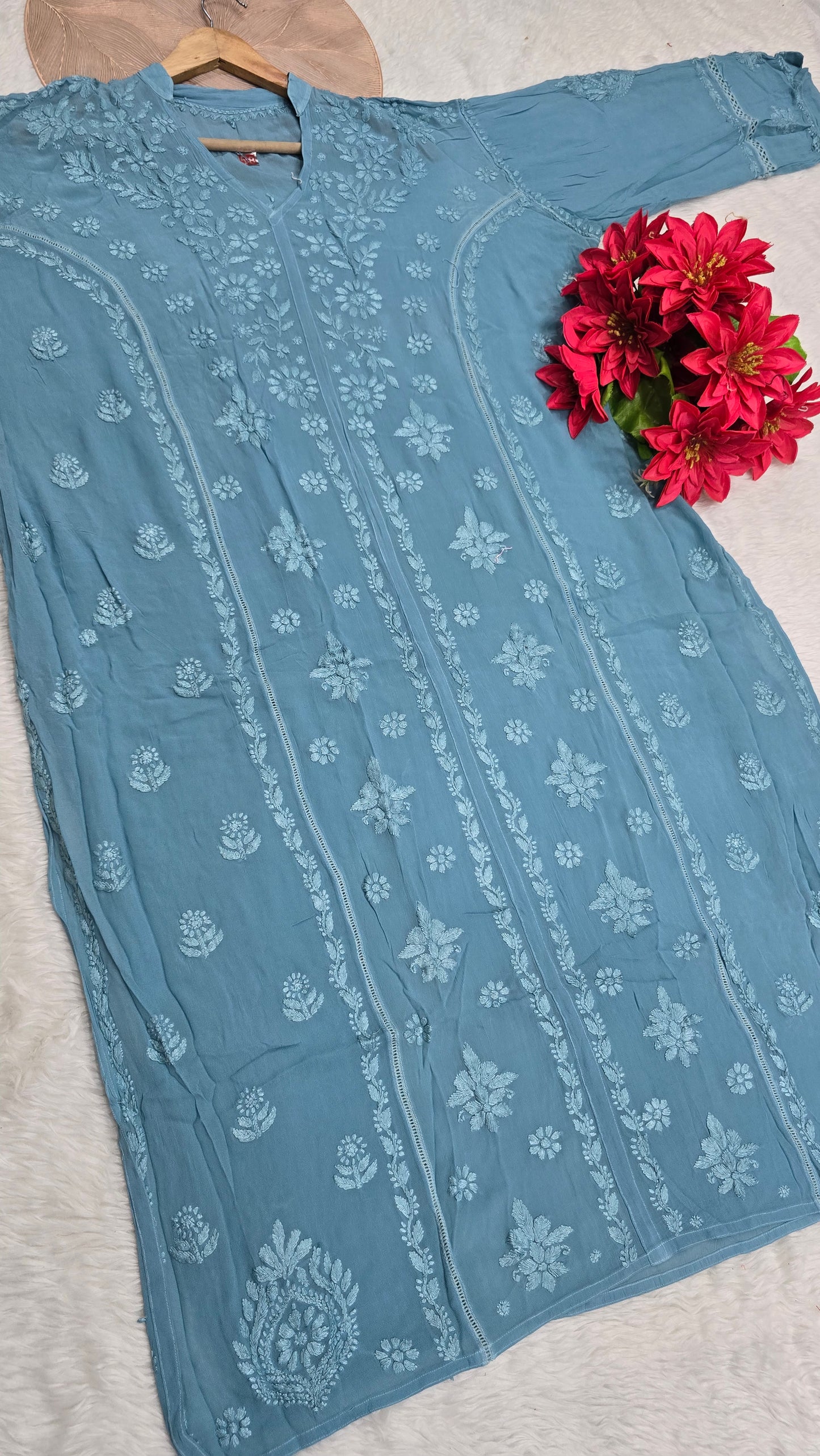 Plus size Handwork Chikankari Designer Kurti in Premium Viscose Fabric for Women