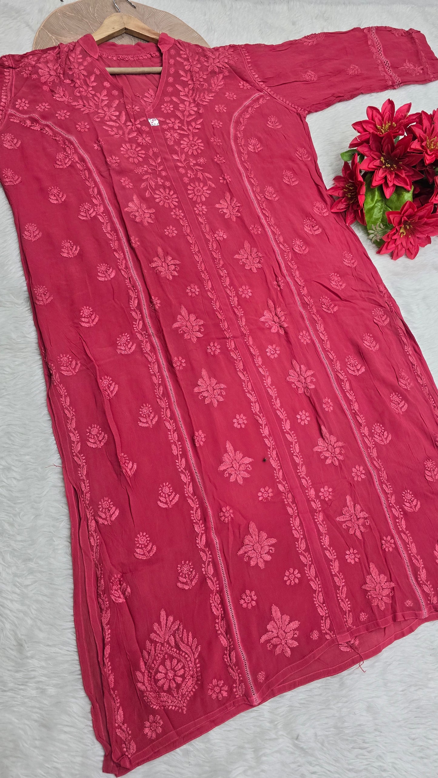 Plus size Handwork Chikankari Designer Kurti in Premium Viscose Fabric for Women