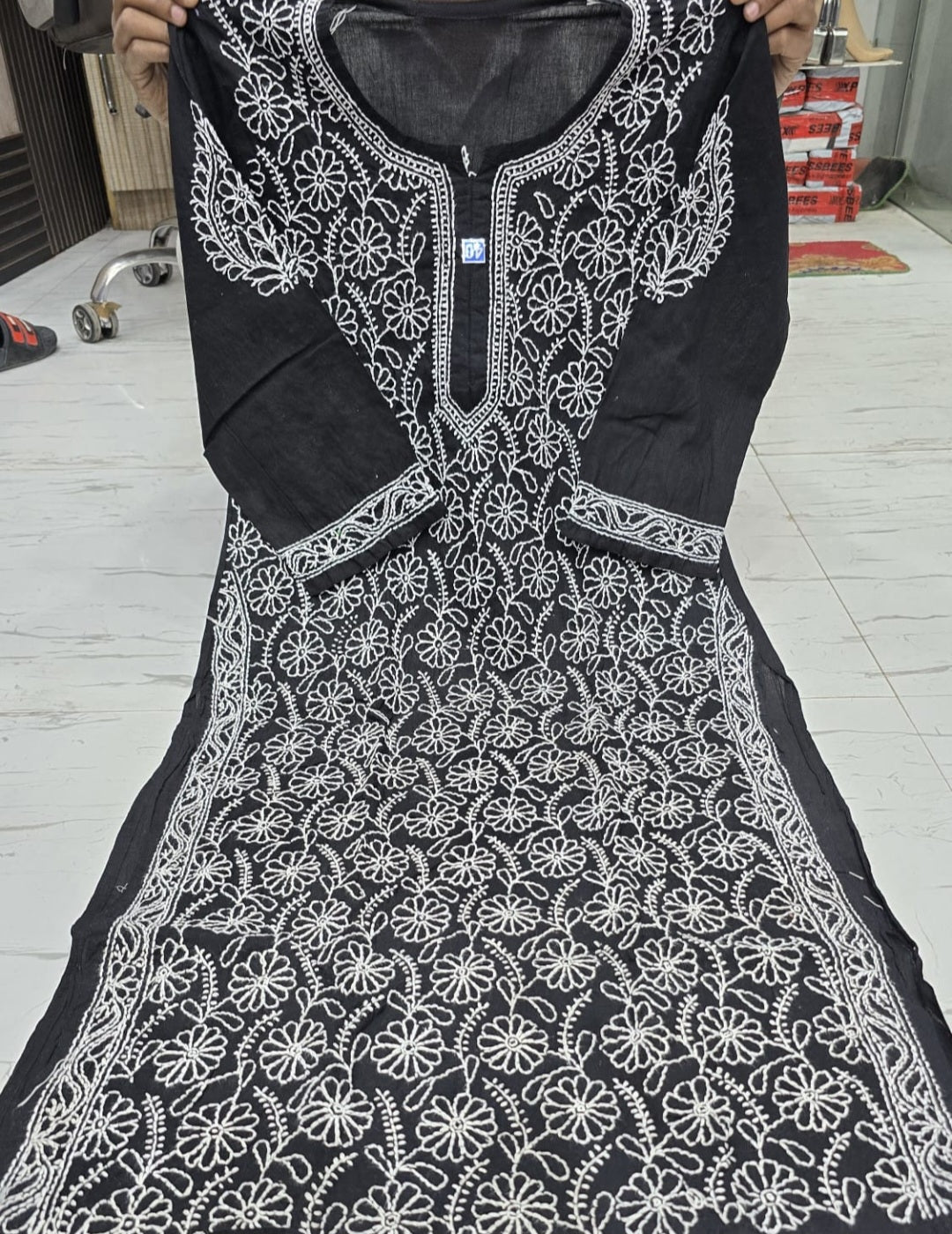 Women's Cotton Lucknowi Chikankari Shadow Work Kurti | Heavy Hand Embroidery | Premium Ethnic Wear | Aashi Chikan