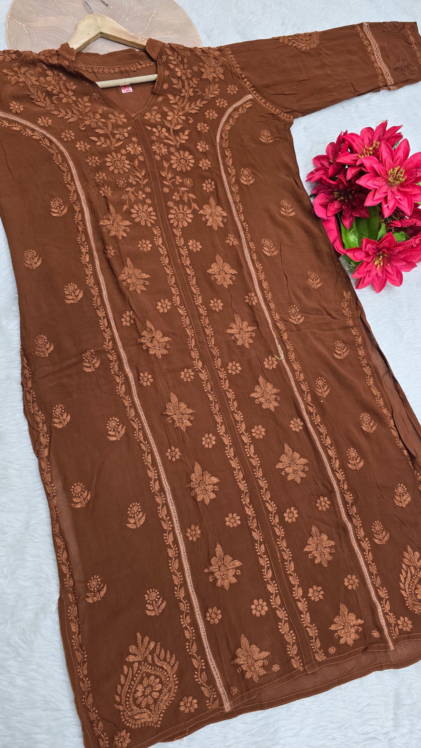 Plus size Handwork Chikankari Designer Kurti in Premium Viscose Fabric for Women